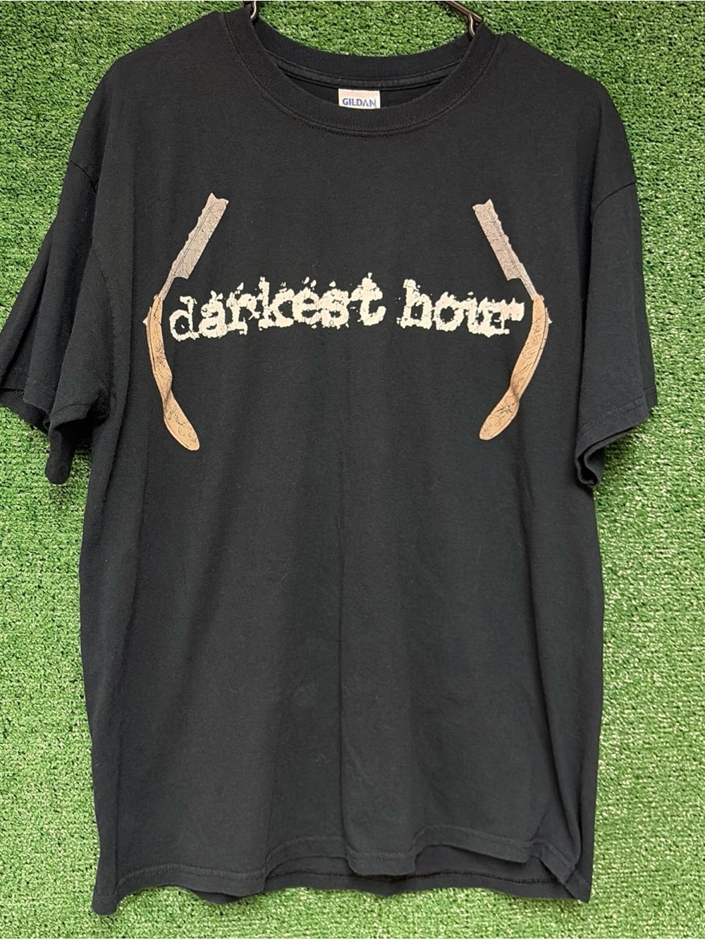Darkest Hour Vintage Y2K Black Shirt L Gildan tag.